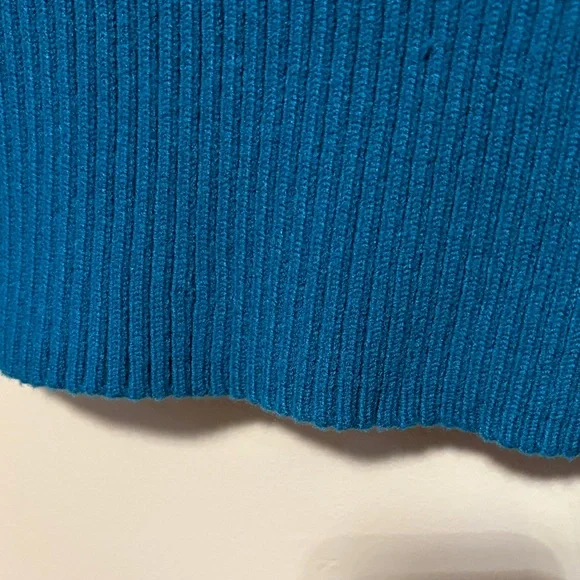 Zara Teal Ribbed Crop Top - Picture 6 of 7